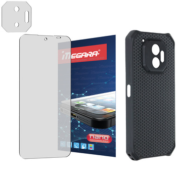 ZESTAW Szkło hybrydowe do HAMMER ENERGY X2 - 6.1" + na obiektyw + ETUI TPU