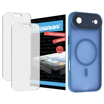 2x Folia ochronna do iPhone 17 Air MATOWA + MagSafe ETUI niebieskie TPU