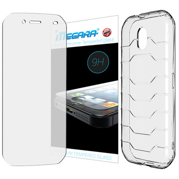 Szkło hartowane 9H do CAT S42 / S42 H+ - 5.5" + ETUI SILIKONOWE TPU