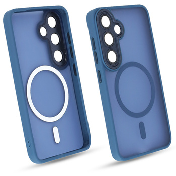 Etui do Galaxy S25 niebieski mat MagSafe case plecki pokrowiec ochrona