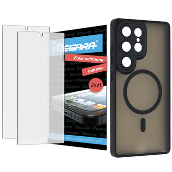 Folia do Samsung Galaxy S25 Ultra ochronna MATOWA + MagSafe ETUI czarne TPU