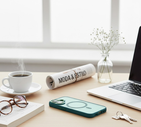 Szkło hybrydowe do iPhone 16 + MagSafe ETUI zielone TPU