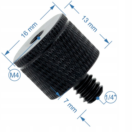 Adapter tuleja statywowa redukcja męski 1/4" na M4 żeński do statywu 20 mm
