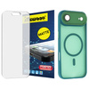 Szkło hybrydowe do iPhone 17 Air MATOWE + MagSafe ETUI zielone TPU