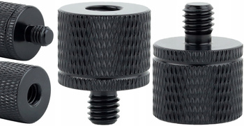 Adapter tuleja redukcja 1/4" na M6 statywowa aluminiowa czarna 20 mm