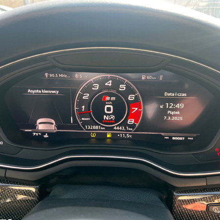 Folia do Audi S5 2017 - 2019 na zegary - MATOWA