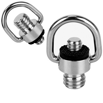 Adapter 1/4" męski na 3/8" męski z uchem D-Ring stal do kamer i foto-video