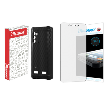 Szkło hartowane 9H do myPHONE Hammer IRON 4 - 5.45" + ETUI czarne TPU