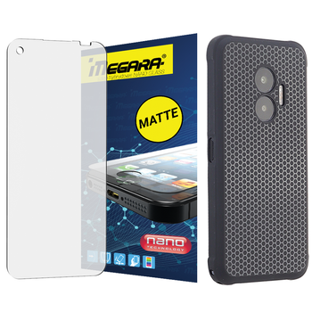 Szkło hybrydowe do HAMMER BLADE V 5G - 6.59" MATOWE + ETUI silikonowe TPU