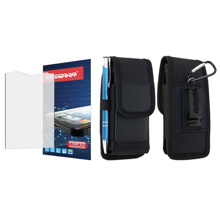 Szkło hybrydowe do HAMMER HORIZON LTE + ETUI Futerał na pasek kabura klips