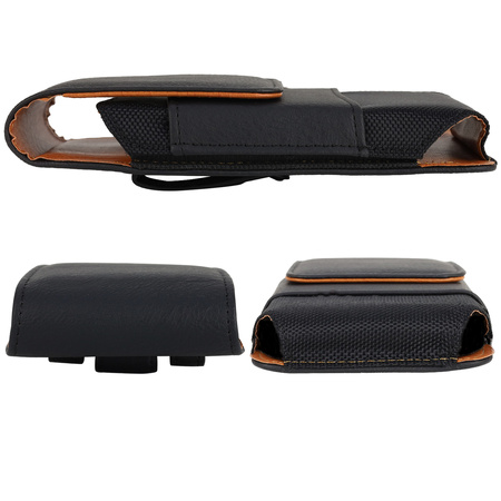 Etui futerał pokrowiec na pasek kabura pokrowiec magnes czarne 17x9x2.5cm