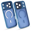 Szkło hybrydowe do iPhone 17 Pro MATOWE + MagSafe ETUI niebieskie TPU