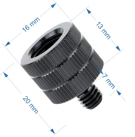 Adapter M10 żeński na M6 męski przejściówka aluminiowa do kamer statywów