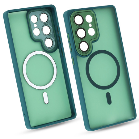 Szkło hybrydowe do Samsung Galaxy S25 Ultra MATOWE + MegaSafe ETUI zielone