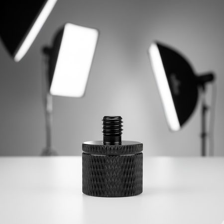 Adapter tuleja redukcja 1/4" na M6 statywowa aluminiowa czarna 20 mm