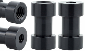 Adapter tuleja redukcja 1/4" na 3/8" statywowa aluminiowa czarna 28 mm