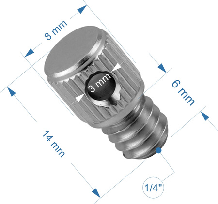 Śruba 1/4" z oczkiem do kamer i akcesoriów linki smyczy paska foto-video
