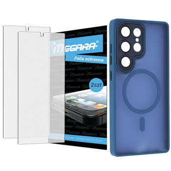 Folia do Samsung Galaxy S25 Ultra ochronna + MagSafe ETUI niebieskie TPU