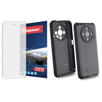 Szkło hybrydowe do HAMMER IRON 6 - 6,56  + ETUI silikonowe czarne TPU