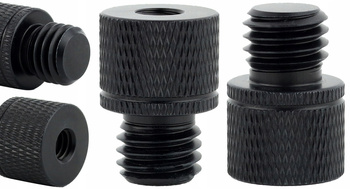 Adapter tuleja redukcja M12 na 1/4" statywowa aluminiowa czarna 23 mm