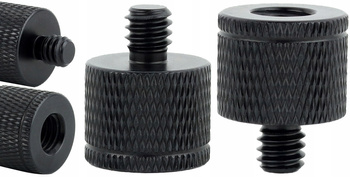 Adapter tuleja redukcja 1/4" na M8 statywowa czarna do statywu lampy 20 mm