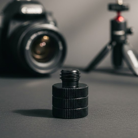 Adapter 1/4" żeński na 3/8" męski przejściówka aluminiowa do kamer statywów