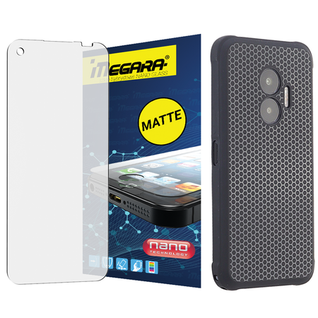 Szkło hybrydowe do HAMMER BLADE V 5G - 6.59" MATOWE + ETUI silikonowe TPU