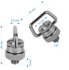 Śruba 1/4" z uchem D-Ring do statywu aparatu i pasków linek obrotowa