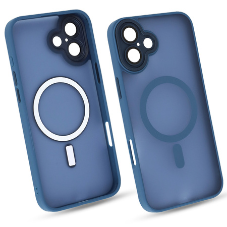 Szkło hybrydowe do iPhone 16 + MagSafe ETUI niebieskie TPU