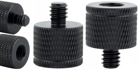 Adapter tuleja redukcja 1/4" na M8 statywowa czarna do statywu lampy 20 mm