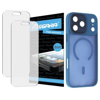 2x Folia ochronna do iPhone 17 Pro + MagSafe ETUI niebieskie TPU