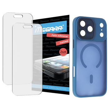 2x Folia ochronna do iPhone 17 Pro Max MATOWA + MagSafe ETUI niebieskie TPU
