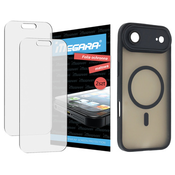 2x Folia ochronna do iPhone 17 Air MATOWA + MagSafe ETUI czarne TPU