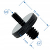 Adapter śruba redukcja 1/4" na M4 statywowa aluminiowa czarna 18 mm