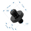 Adapter 1/4" męski na M8 męski przejściówka aluminiowa do kamer statywów