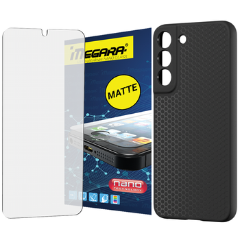 Szkło hybrydowe do SAMSUNG GALAXY S22 MATOWE + ETUI silikonowe TPU ochronne