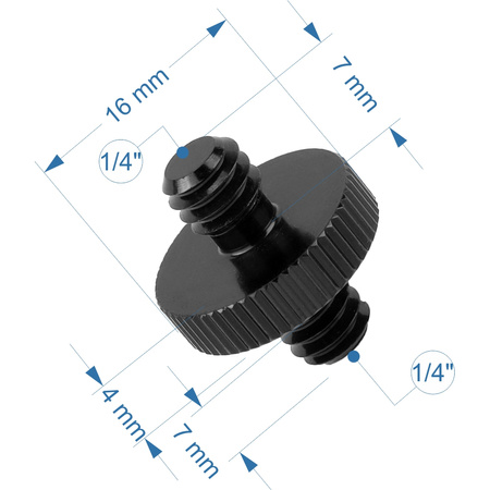 Adapter 1/4" męski na 1/4" męski przejściówka aluminiowa do kamer statywów