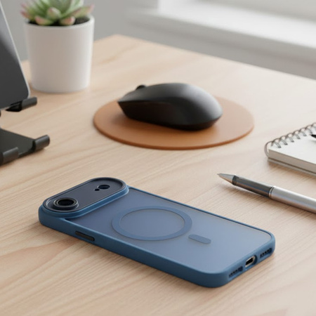 Szkło hybrydowe do iPhone 17 Air + MagSafe ETUI niebieskie TPU