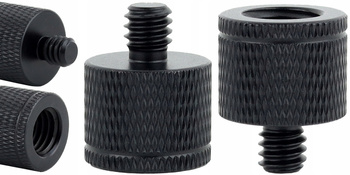 Adapter tuleja redukcja 1/4" na M10 statywowa czarna statyw lampy 20 mm