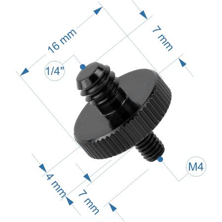 Adapter 1/4" męski na M4 męski przejściówka aluminiowa do kamer statywów