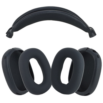 ETUI SILIKONOWE APPLE AIRPODS MAX CZARNY KOMPLET OSŁON 3w1 OCHRANIACZE CASE