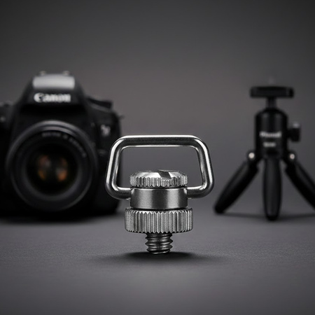 Śruba 1/4" z uchem D-Ring do statywu aparatu i pasków linek obrotowa