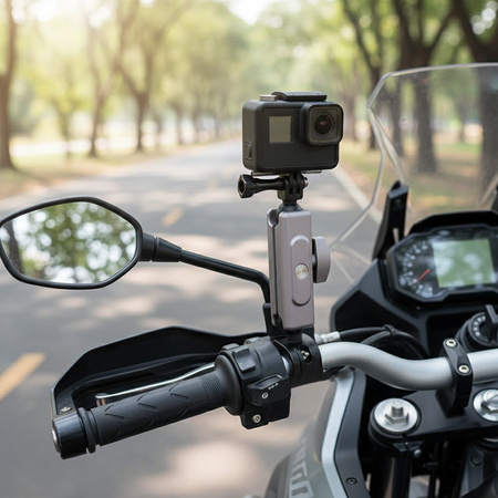 UCHWYT ZACISKOWY 360 do GoPro 1/4" kamer motocyklowy rowerowy IMADŁO 9‑38mm