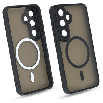 Etui do Galaxy S25 czarny mat MagSafe case plecki pokrowiec ochrona