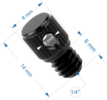 Śruba 1/4" z oczkiem do kamer i akcesoriów linki smyczy paska foto-video