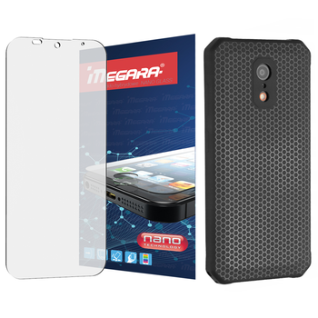 Szkło hybrydowe do HAMMER IRON VA - 6.56" ochronne + ETUI silikonowe TPU