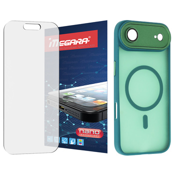 Szkło hybrydowe do iPhone 17 Air + MagSafe ETUI zielone TPU