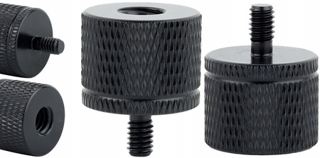 Adapter tuleja redukcja 1/4" na M4 statywowa aluminiowa czarna 20 mm
