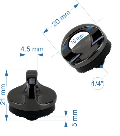 Śruba statywowa 1/4" z uszczelką dużym uchem stop cynku paska smyczy linki