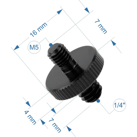 Adapter 1/4" męski na M5 męski przejściówka aluminiowa do kamer statywów